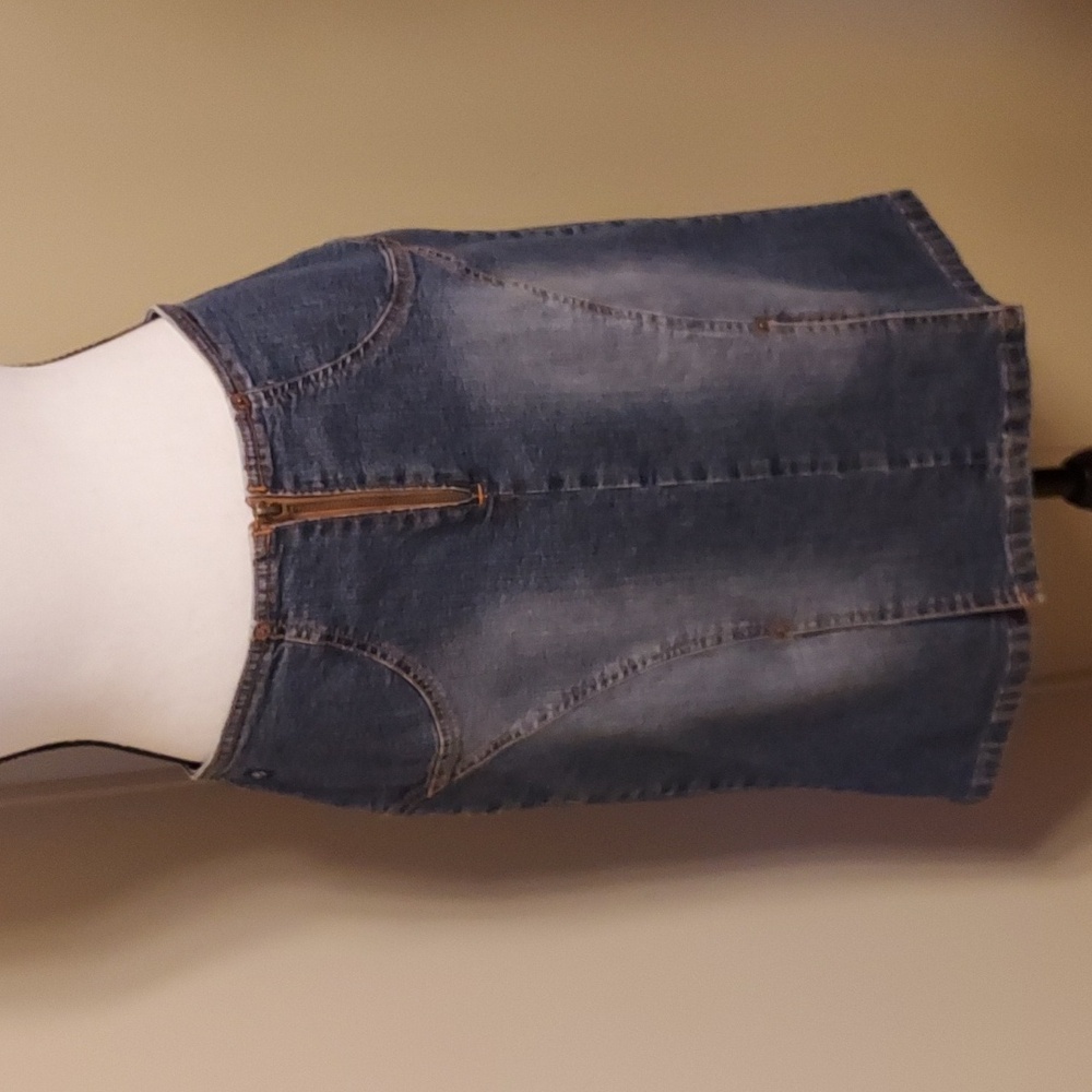 Distressed denim skirt by Hollywood